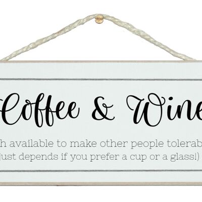 Signes de café et de vin…