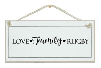 Amour, famille .... (Rugby) etc. Signes de sport 3