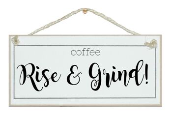 Café, Rise & Grind Accueil Signes