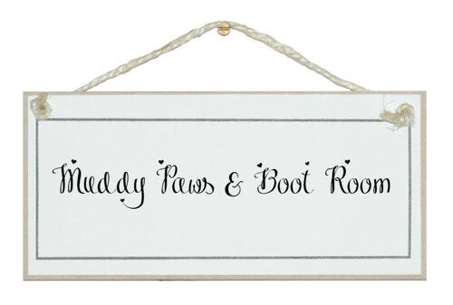 Muddy Paws and Boot Room Home Signs