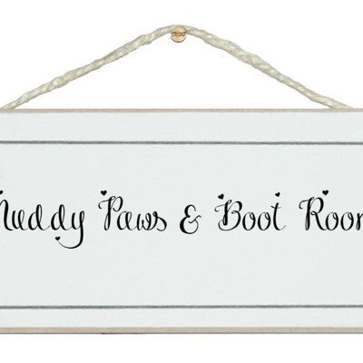Muddy Paws y Boot Room Home Signs