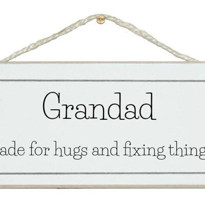 Nonno, abbracci e aggiustare le cose Bambini Segni