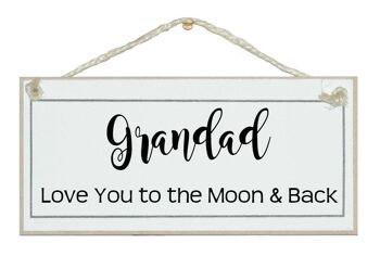 Grand-père t'aime lune et dos Signes pour enfants