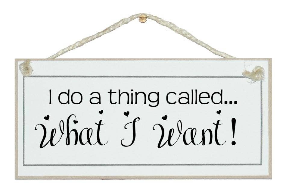 Was ich möchte! Allgemeine Zeichen