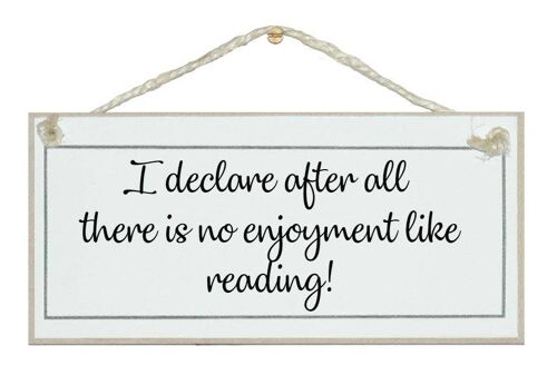 ...enjoyment like reading General Signs