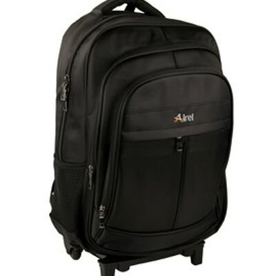 Black removable wheeled trolley travel backpack