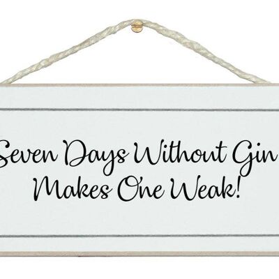 Sept jours sans Gin…Drink Signs