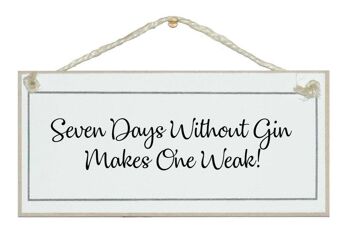 Sept jours sans Gin…Drink Signs