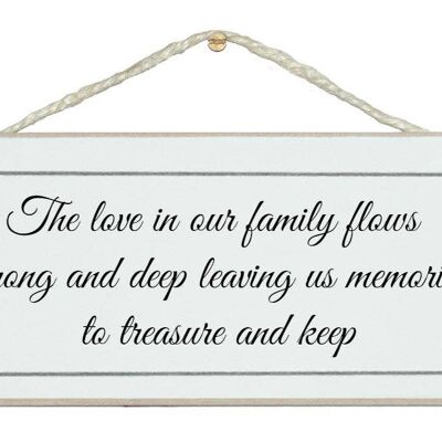 L'amour de notre famille coule… Panneaux d'accueil