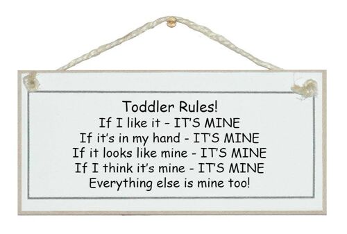Toddler Rules! Children Signs