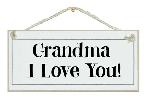Grandma I love you Children Signs