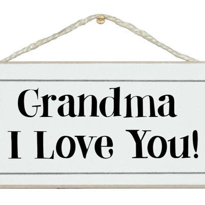 Grandma I love you Children Signs