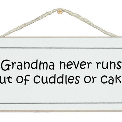 Oma, Streicheleinheiten und Kuchen Kinderschilder