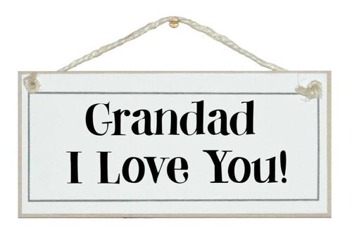 Grandad I love you Children Signs