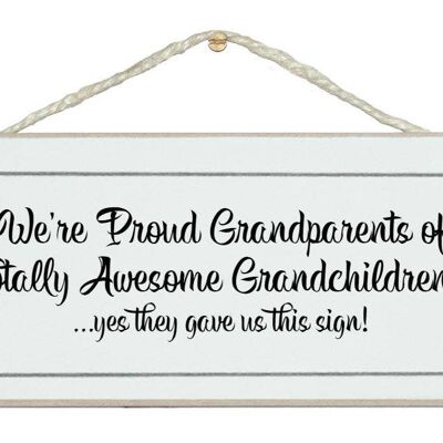 Grands-parents fiers, petits-enfants géniaux Signes pour enfants