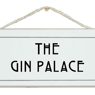 Gin Palace Getränkeschilder