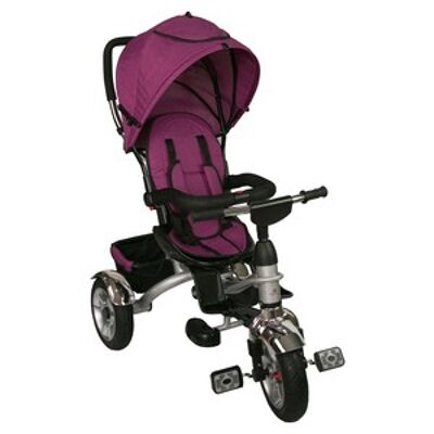 Baby Stroller with 3 Wheels and Hood - Compact Folding Pink