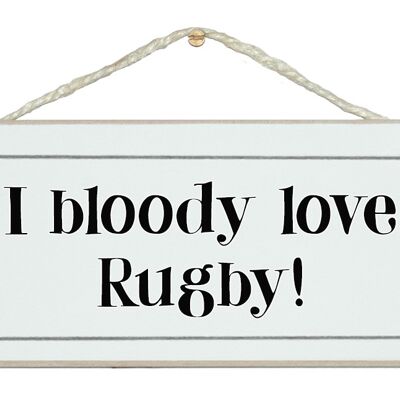 Ich liebe Rugby Sport Signs