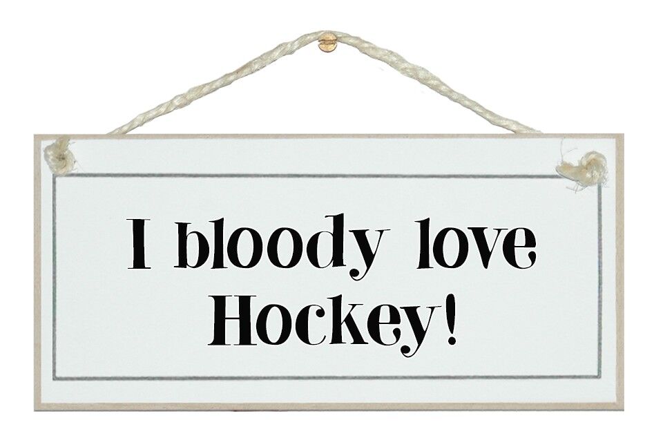 Adoro l'hockey Sport Signs