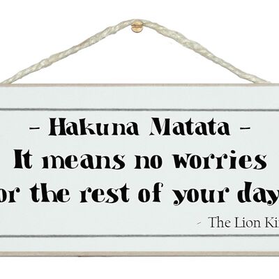 Segni di citazione di Hakuna Matata