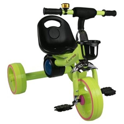Triciclo con pedales de 2 a 6 años con música y luces color verde