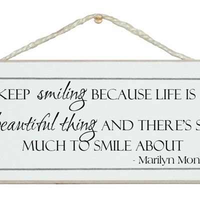 Keep smiling...Marilyn Monroe Quote Signs