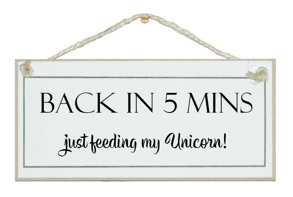 Ritorno tra 5 minuti... unicorno! Segni generali