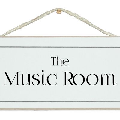 Los letreros de la casa de la sala de música