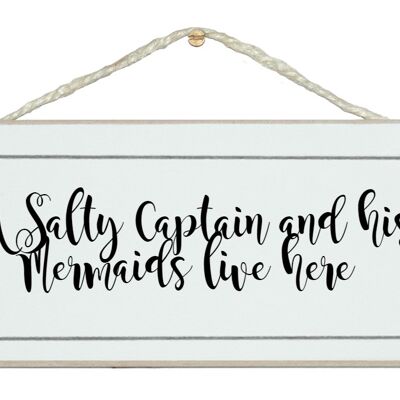 Salty Captain vit ici… Men Signs