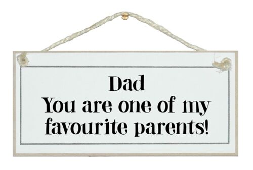 Dad...favourite parents Men Signs