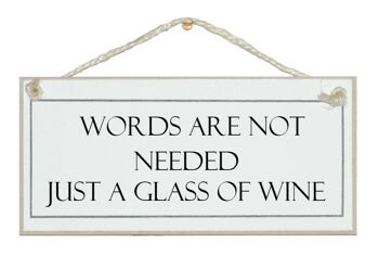 Les mots ne sont pas nécessaires... Signes de boissons au vin