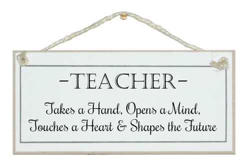 A teacher takes a hand...Signs