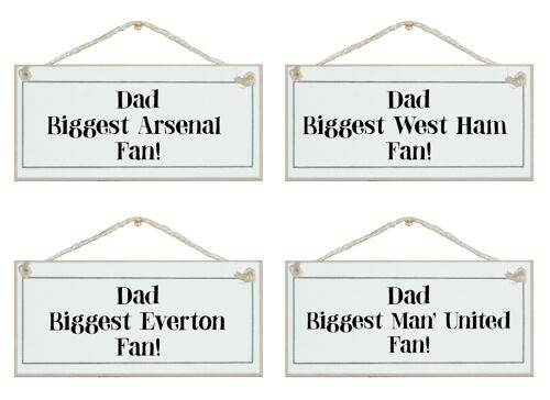 Bespoke Dad, biggest...football fan Men Dad Signs