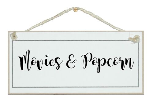 Movies and Popcorn Home Signs