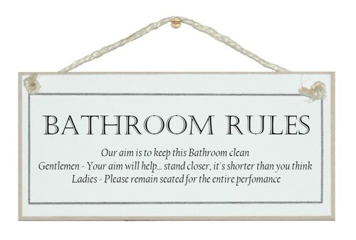 Bathroom rules Home Signs