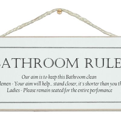 Bathroom rules Home Signs
