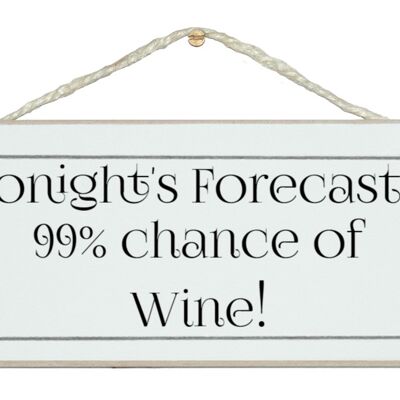 Vorhersage 99% Chance auf Weingetränkeschilder