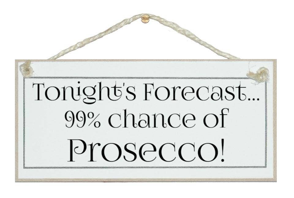 Prévoir 99 % de chances de prosecco Drink Signs