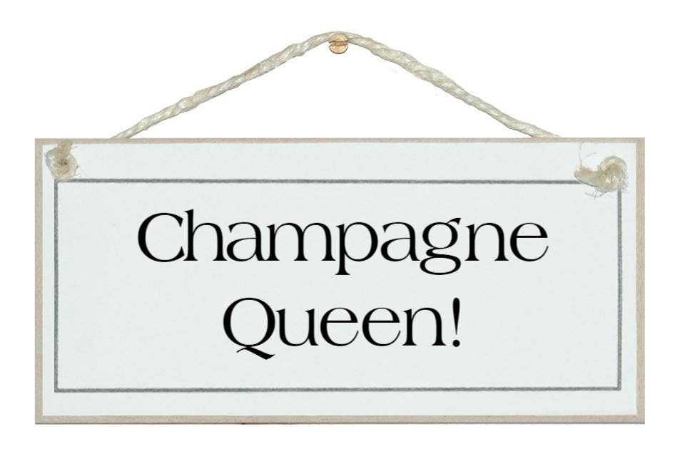 Champagner-Queen-Getränk-Zeichen
