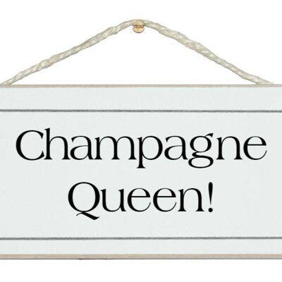 Signes de boisson de reine de champagne