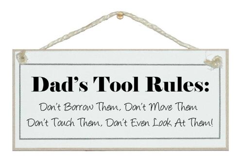 Dad's Tool Rules Men Dad Signs