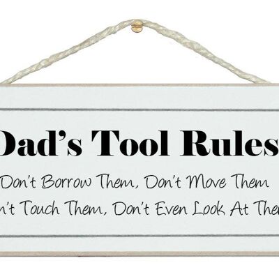Dad's Tool Rules Men Dad Signs