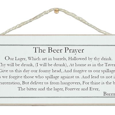 Signos de bebida de oración de cerveza