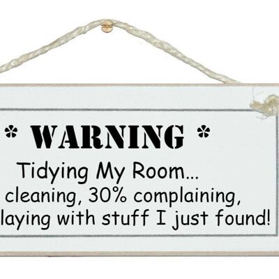 Señales de advertencia para niños en la sala de limpieza