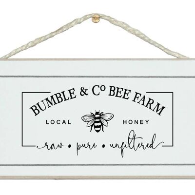 Signes de maison vintage de ferme d'abeilles