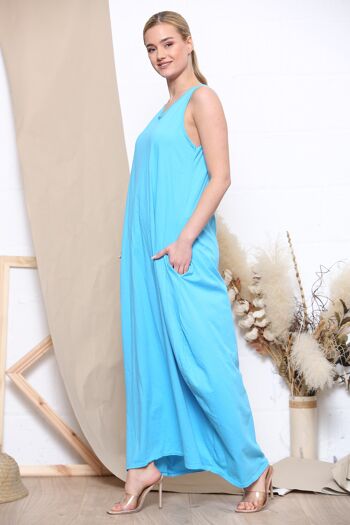 Robe maxi confortable bleu ciel 1