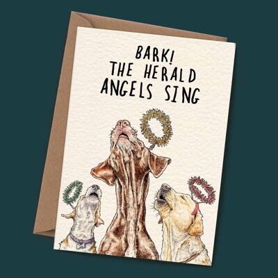 Carta di Bark Angels - Biglietto di auguri - Biglietto di Natale
