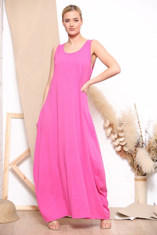 Fuchsia comfortable maxi dress