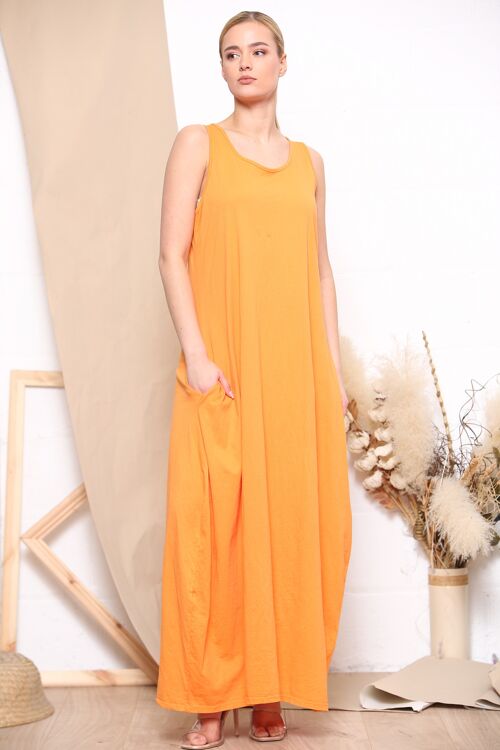 Orange comfortable maxi dress