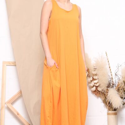 Orange comfortable maxi dress